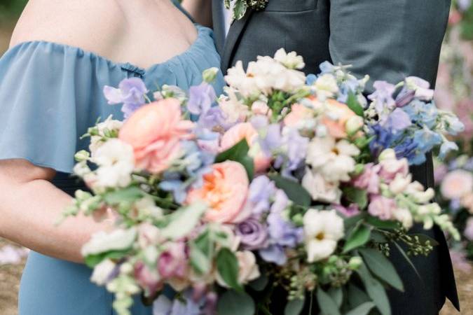 Spring wedding purple hair