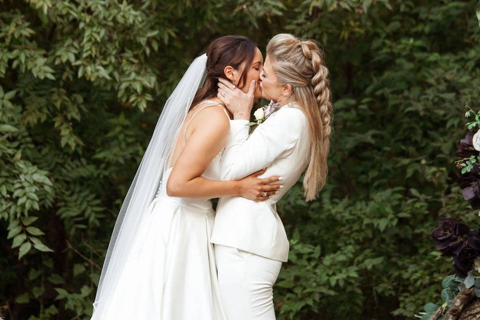 Queer wedding beauty braid dfw