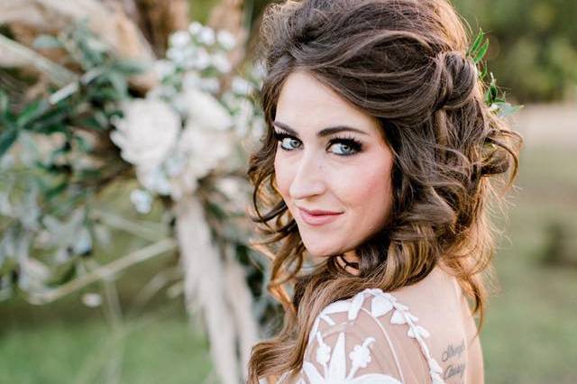 Boho bride makeup & hair