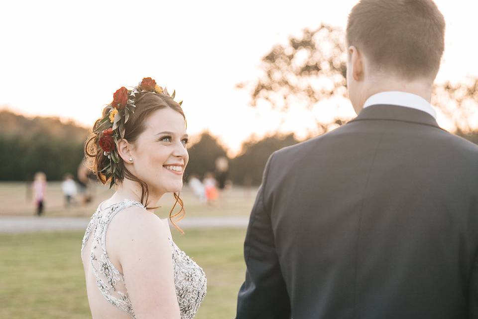 Sunset Wedding Bride Beauty