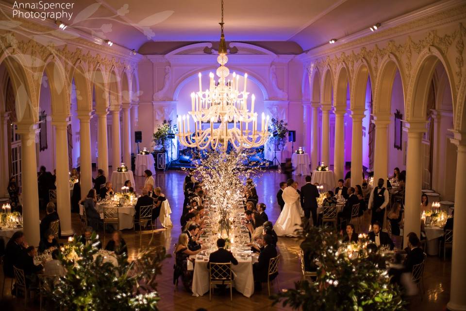 Glamorous ballroom reception