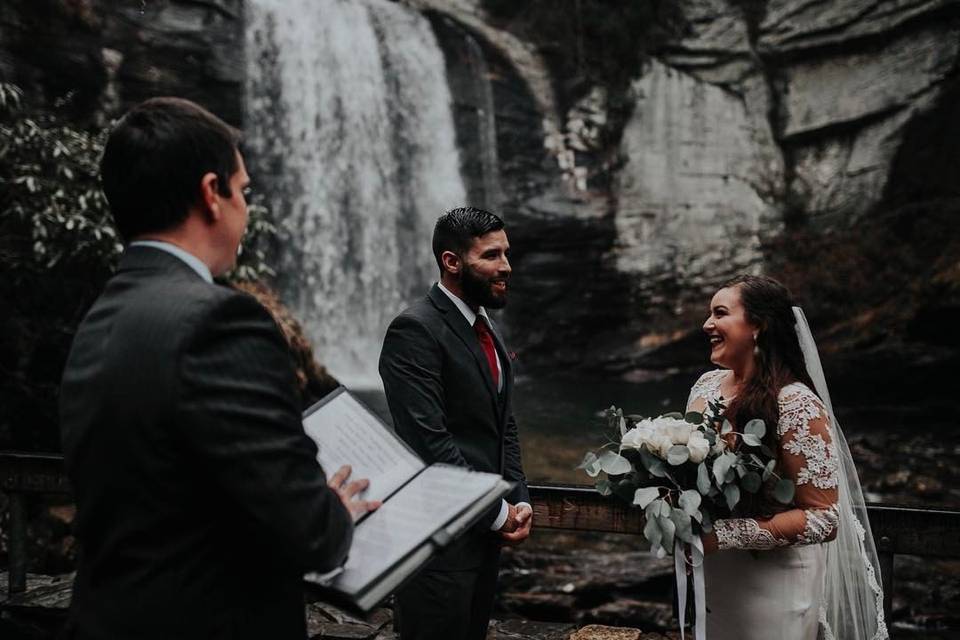 Waterfall wedding