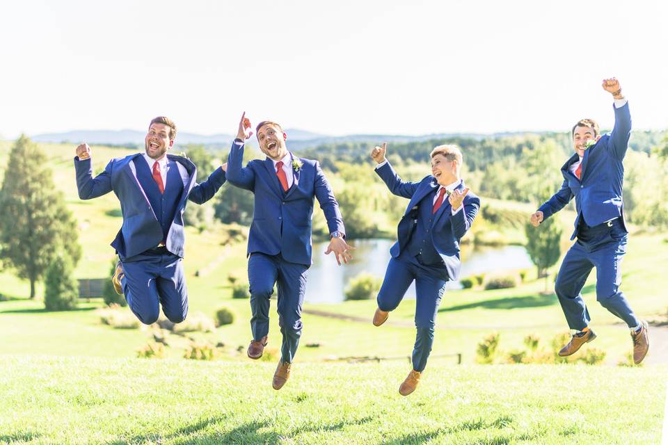 Jumping Groomsmen