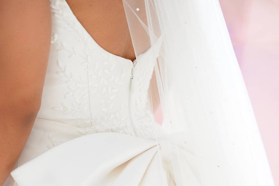 Bridal gown bow