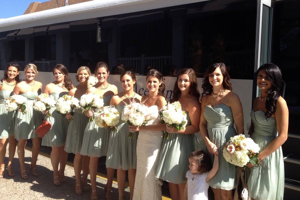 Bride and bridesmaids