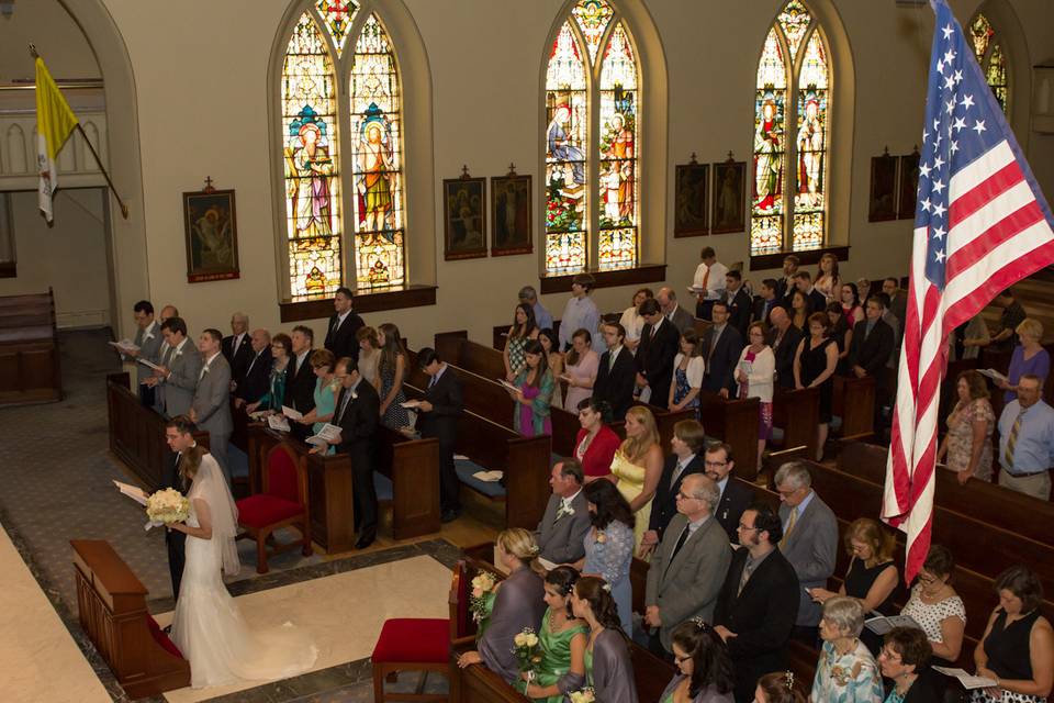 St Mary's Catholic Church, Alexandria, Virginia Wedding by Gilroy Photography.