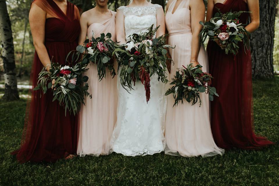 Bouquets for the bridal party