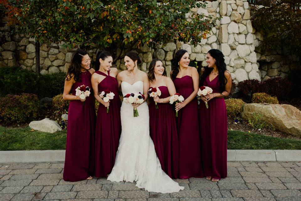 Stunning bride and her entourage