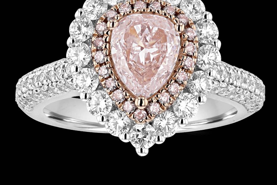 Pink Diamond Halo Ring