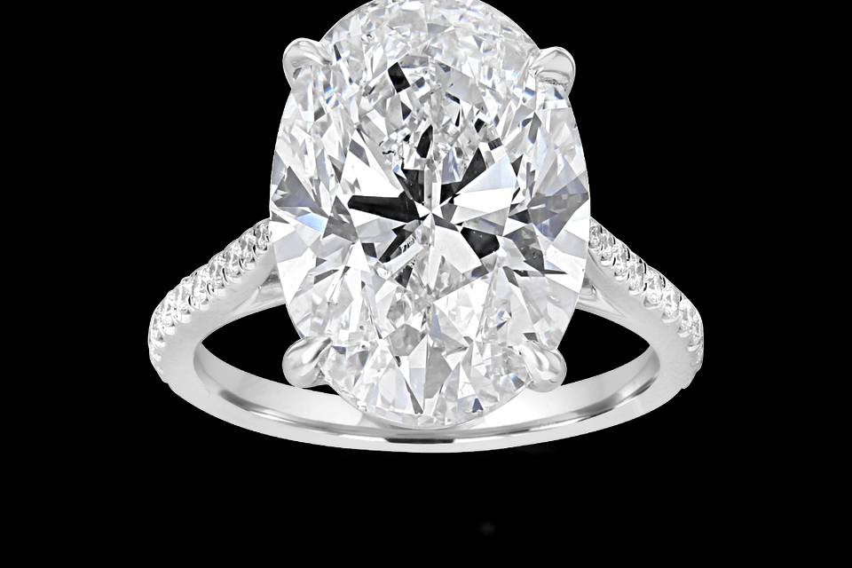 Oval Halo Diamond Accent