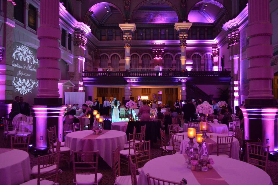 Pink reception lighting