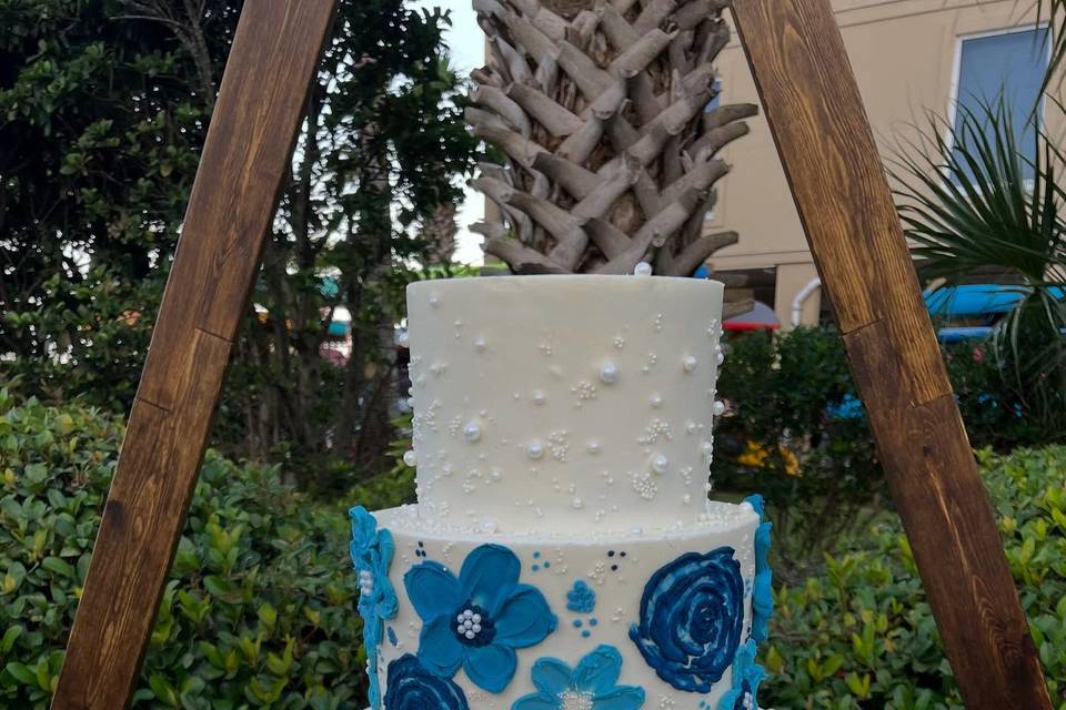 Custom floral and pearl