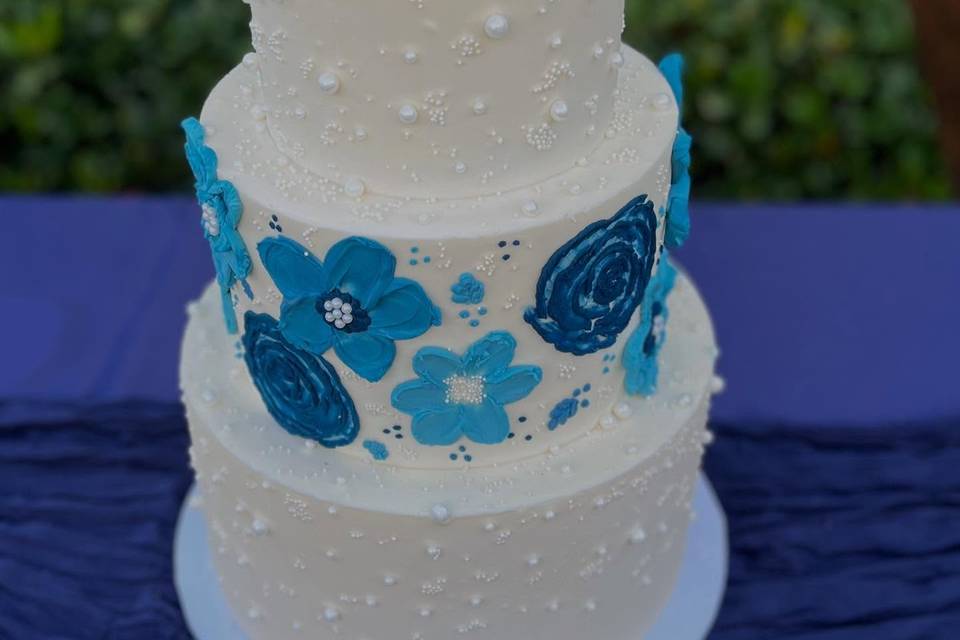 Custom floral and pearl