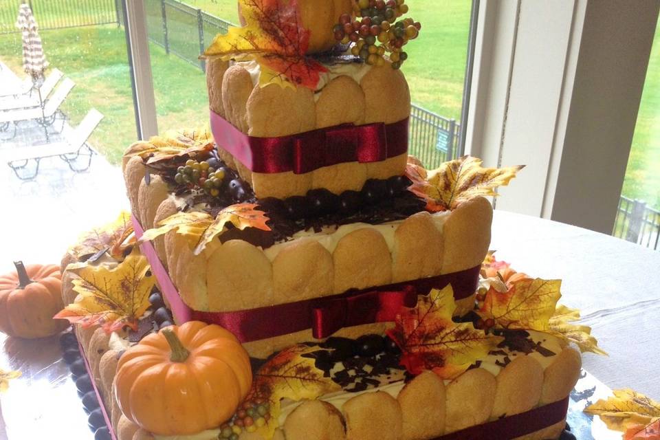 3-tier pumpkin cake