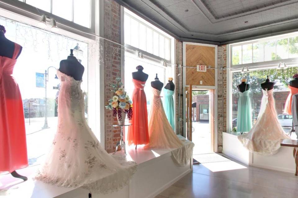 Dresses in windows