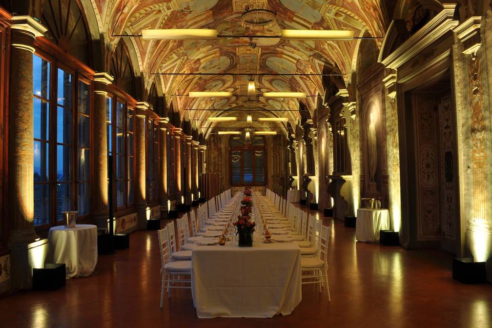 ALMA PROJECT 24/7 @ Villa Corsini - Galleria Pandolfo - uplights battery led - light amber 124