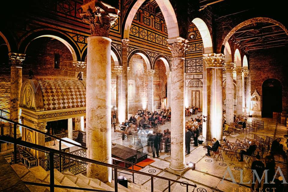 ALMA PROJECT 24/7 @ Basilica di San Miniato al Monte - Amber Led Lighting - Wedding Art Story 011