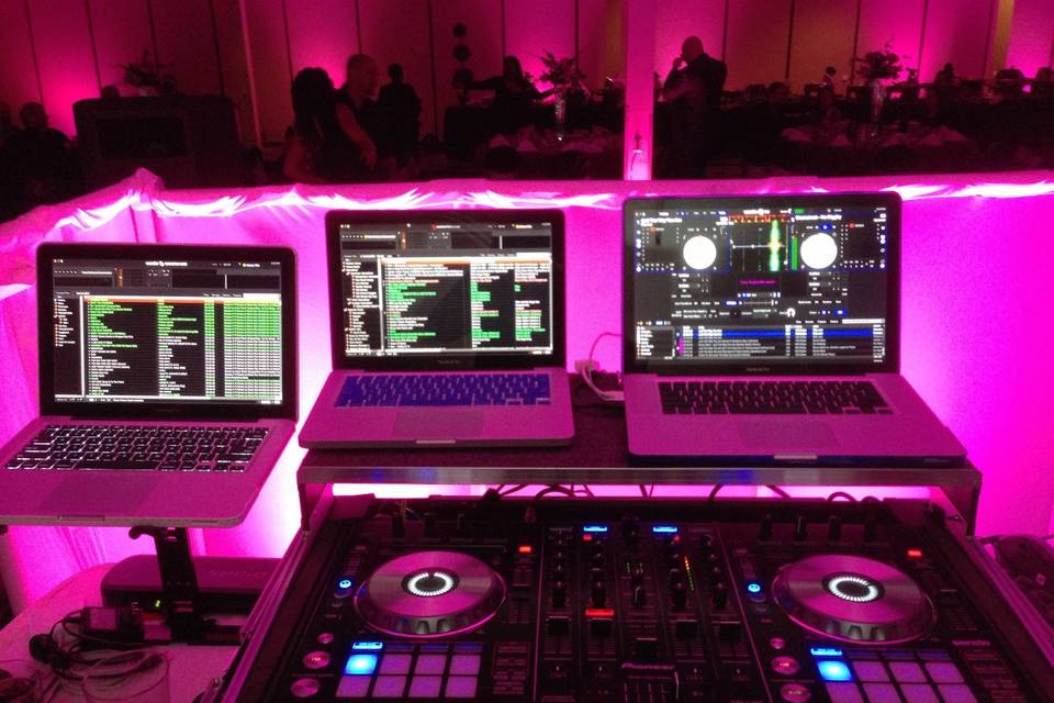DJ station with uplighting