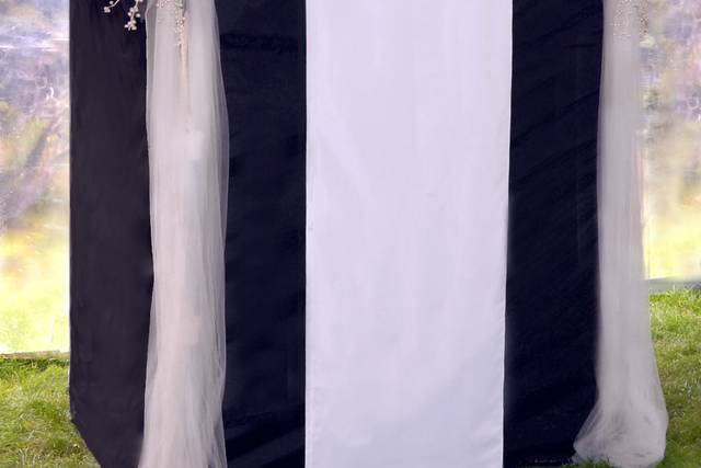 MENDOCINO PHOTO BOOTH with Bridal Decor, set up in an outdoor tent.