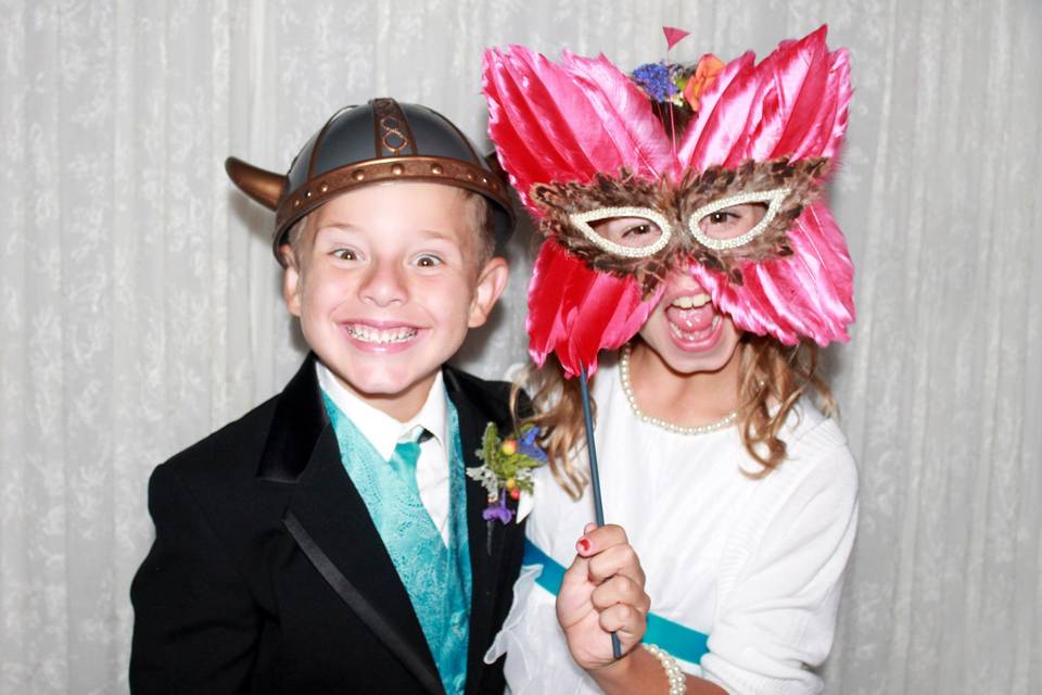 Two of the cutest kids enjoying the MENDOCINO PHOTO BOOTH while attending a wedding in Fort Bragg, CA.