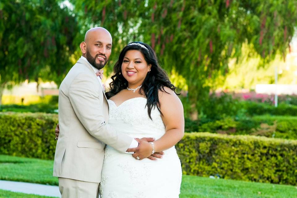 The bride and groom