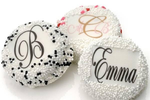 These original and unique monogrammed cookie favors make a delicious treat for your bridal shower and wedding guests