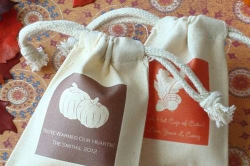 Fall & Halloween Theme Silhouette Muslin Bag Wedding Favors