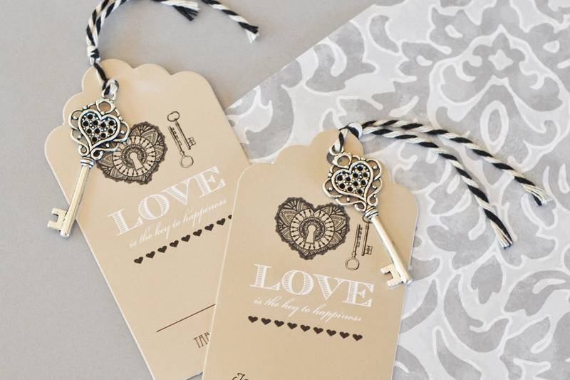 Key To Happiness Escort / Place Cards