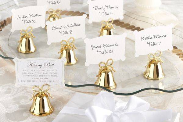 Gold Wedding Bells, Place Card Holders