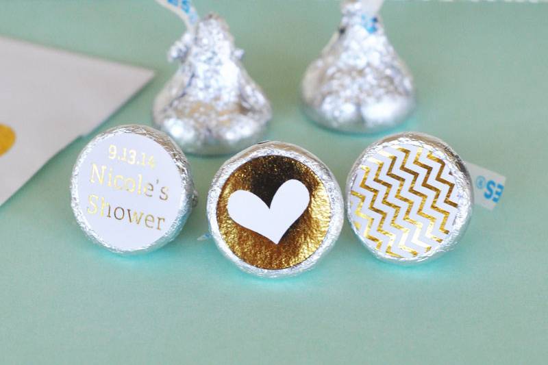 Personalized Gold Foil Hershey Kisses Labels