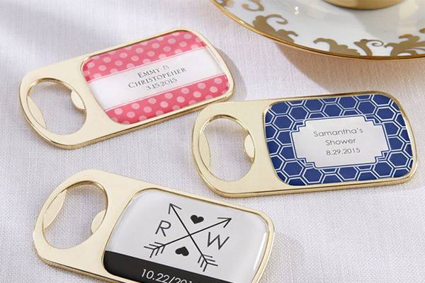 Personalized Gold Bottle Opener Favors