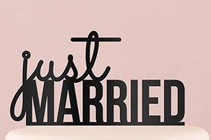 just married wedding cake topper