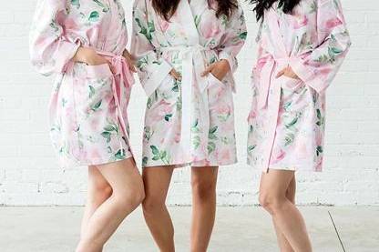 Silk Floral Personalized Robes