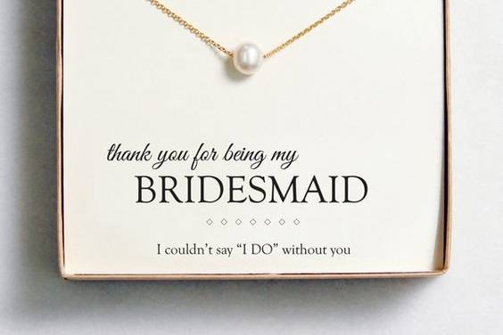 Thank you for being my bridesmaid floating pearl necklace