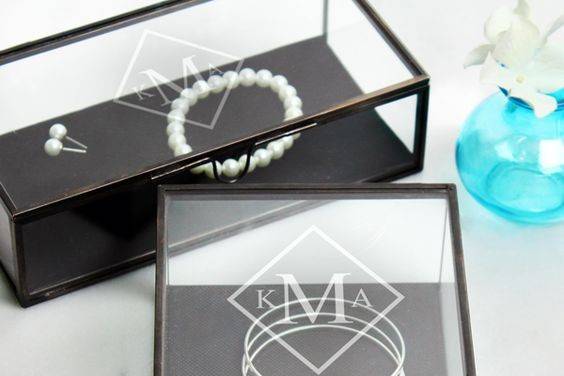 Monogrammed Jewelry Shadow Boxes