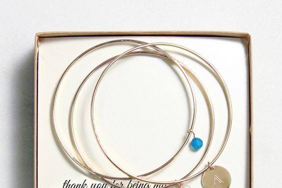 Thank you for being my bridesmaid bangle bracelets