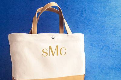 Personalized Gold Dipped Tote Bags