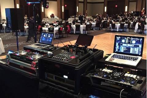 DJ setup in the ballroom