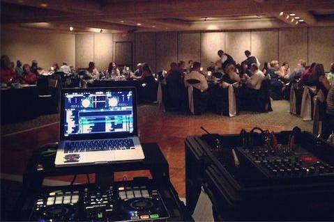 DJ setup in the ballroom