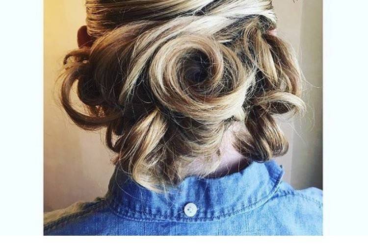 Curled wedding hair