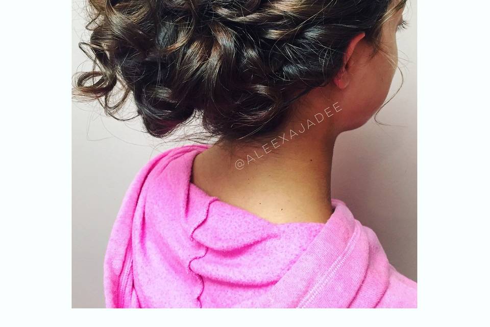 Updo with accessory