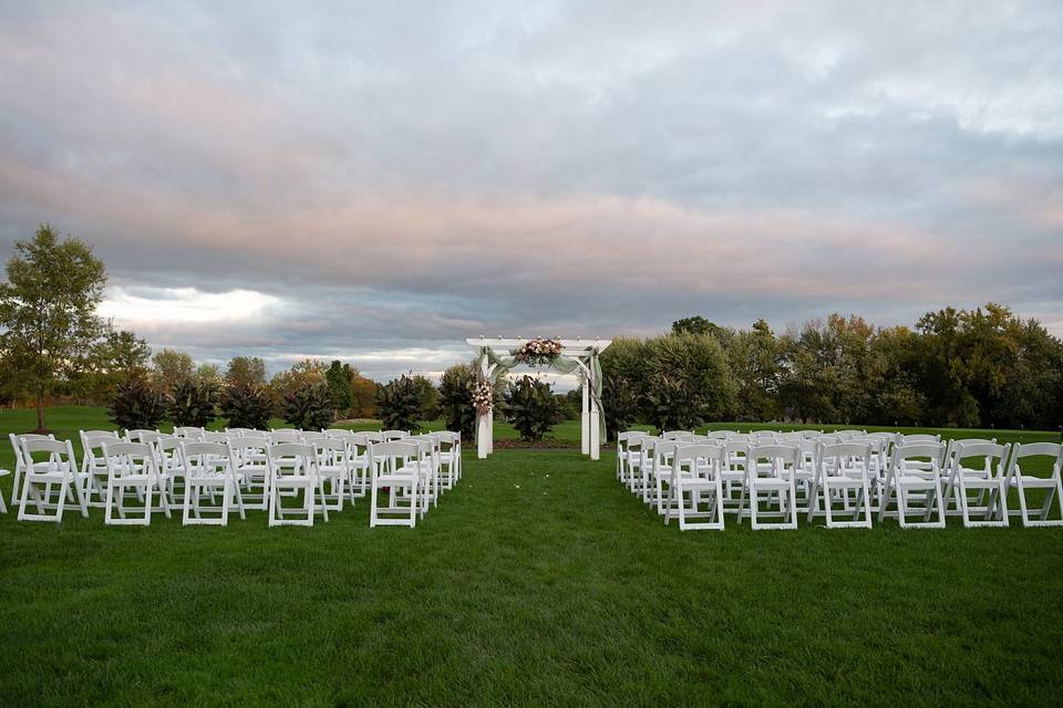 Outside ceremony at our pergol