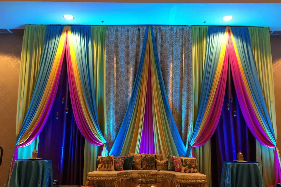 Rainbow draping