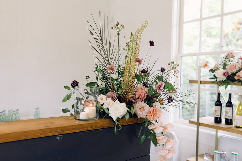 Organic flower arrangement