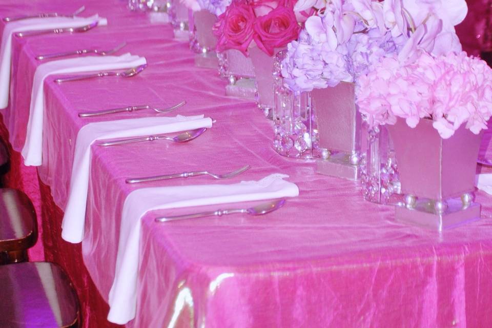 Main table low centerpieces
