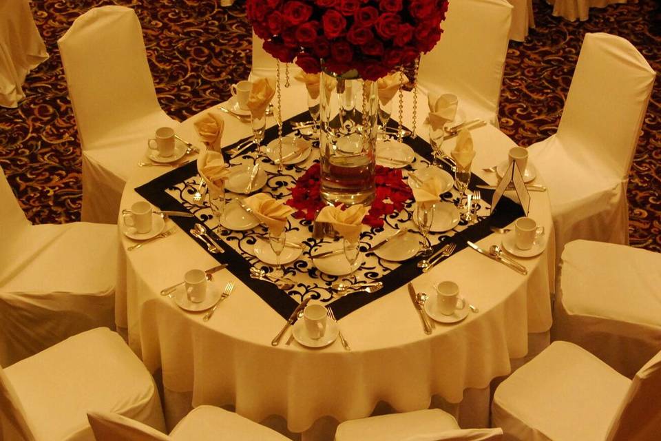 Red roses centerpiece