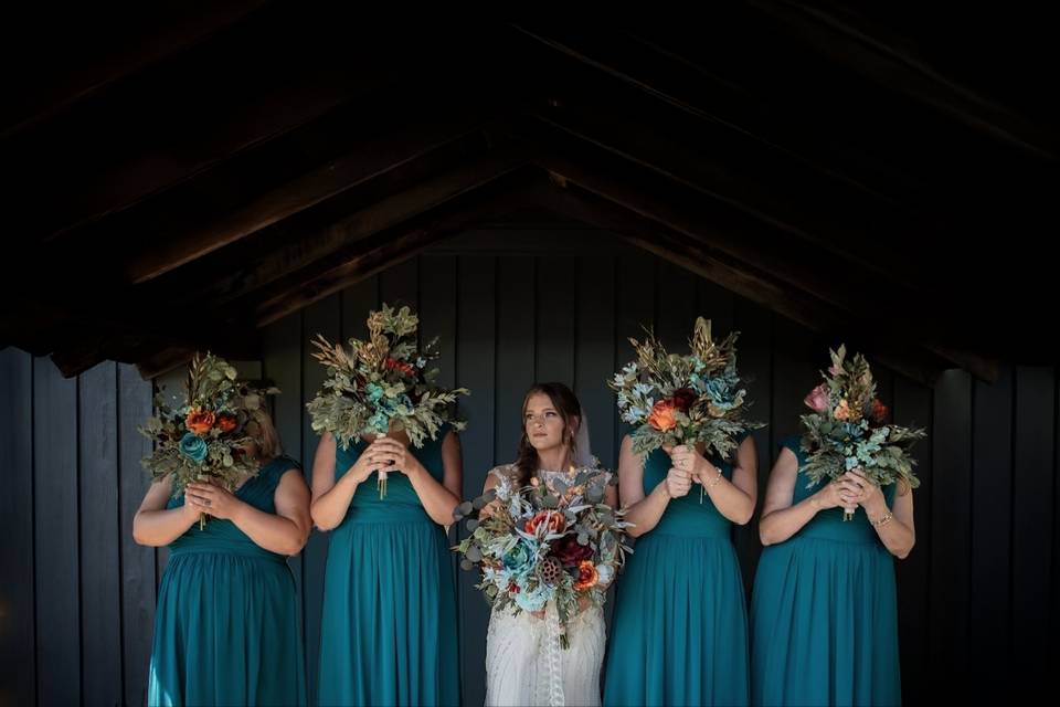 Bride and Bridesmaids