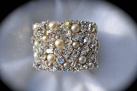 Crystal and Pearl Cuff Bracelet