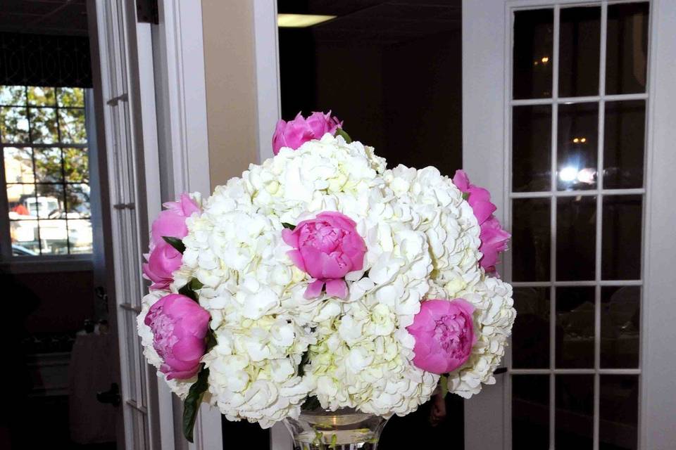 Table setup with centerpiece