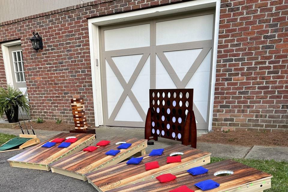 Side view of Corn Hole Boards.